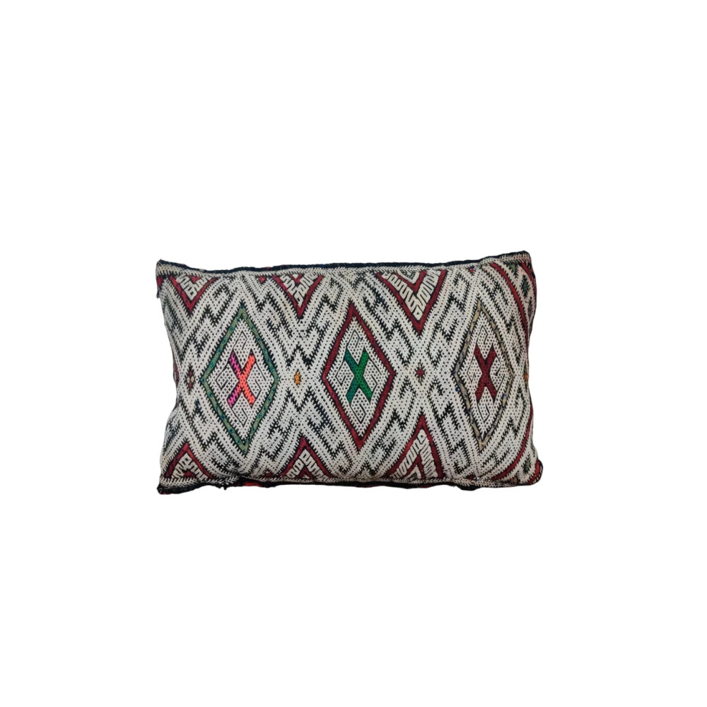 Coussin marocain Kilim blanc vintage