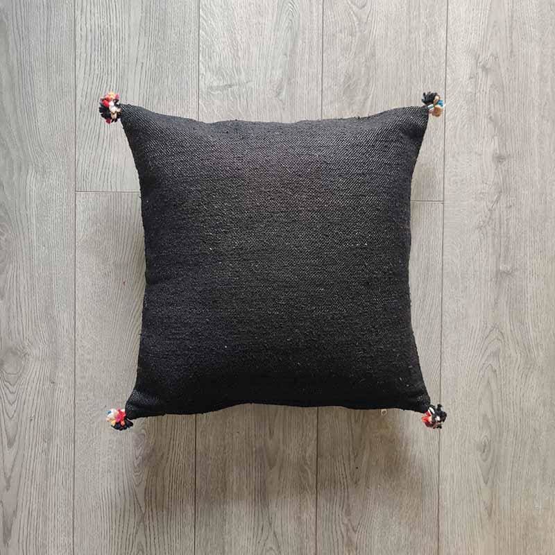 coussin coton noir