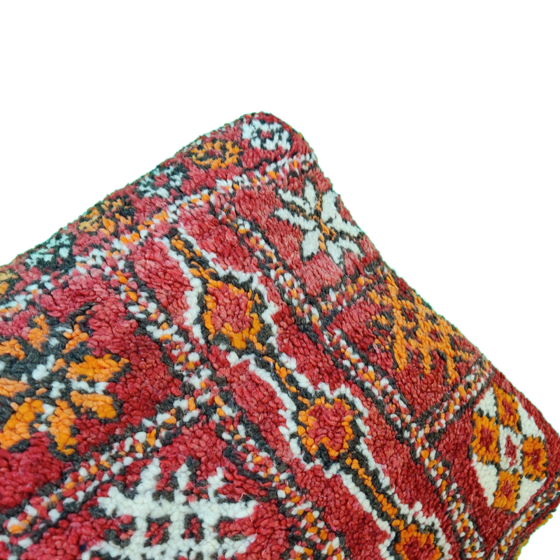 Coussin marocain Rouge Boujad artisanal