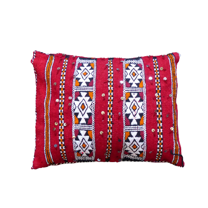 coussin marocain rouge