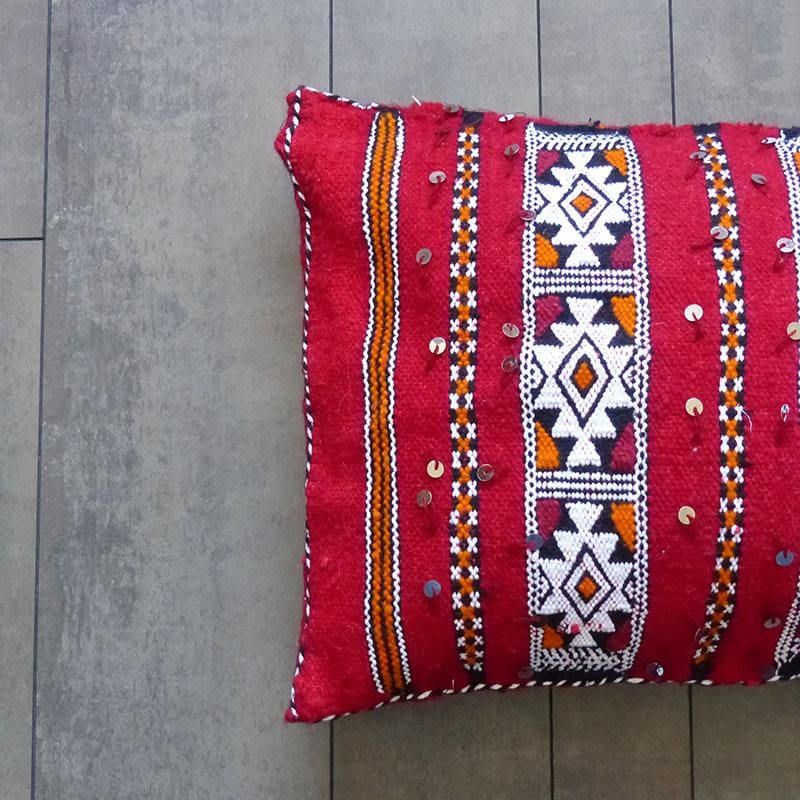 coussin boheme rouge