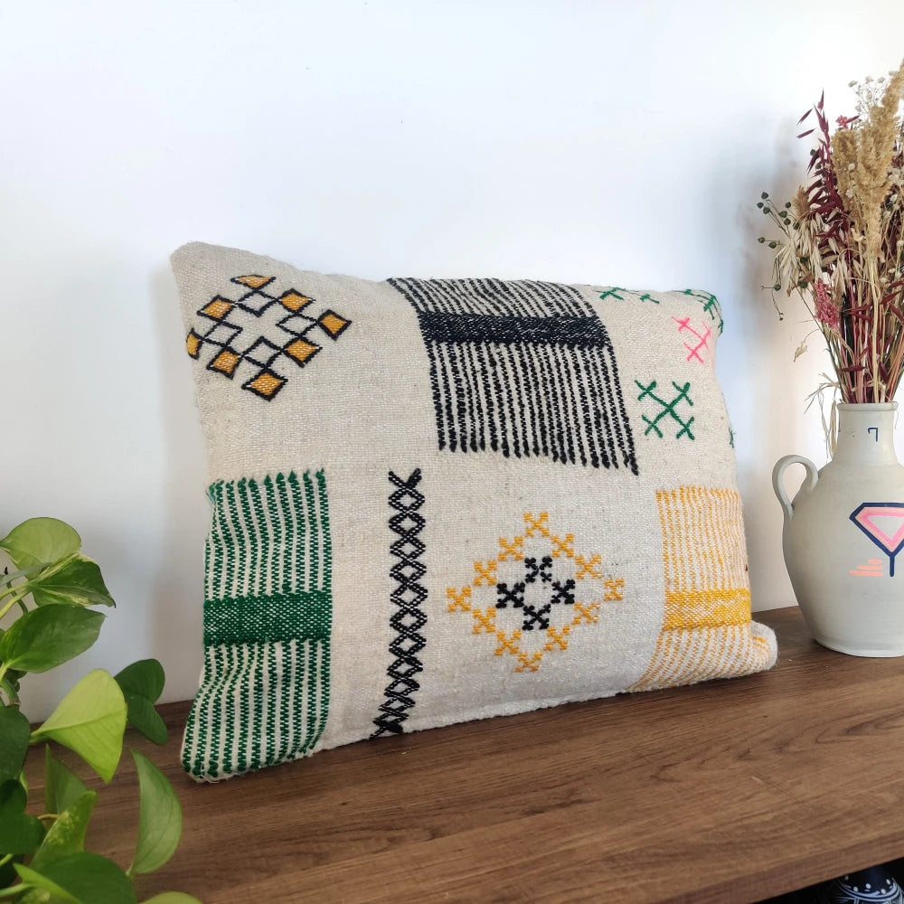 Coussin marocain tribal ethnique - MAZIR Décoration