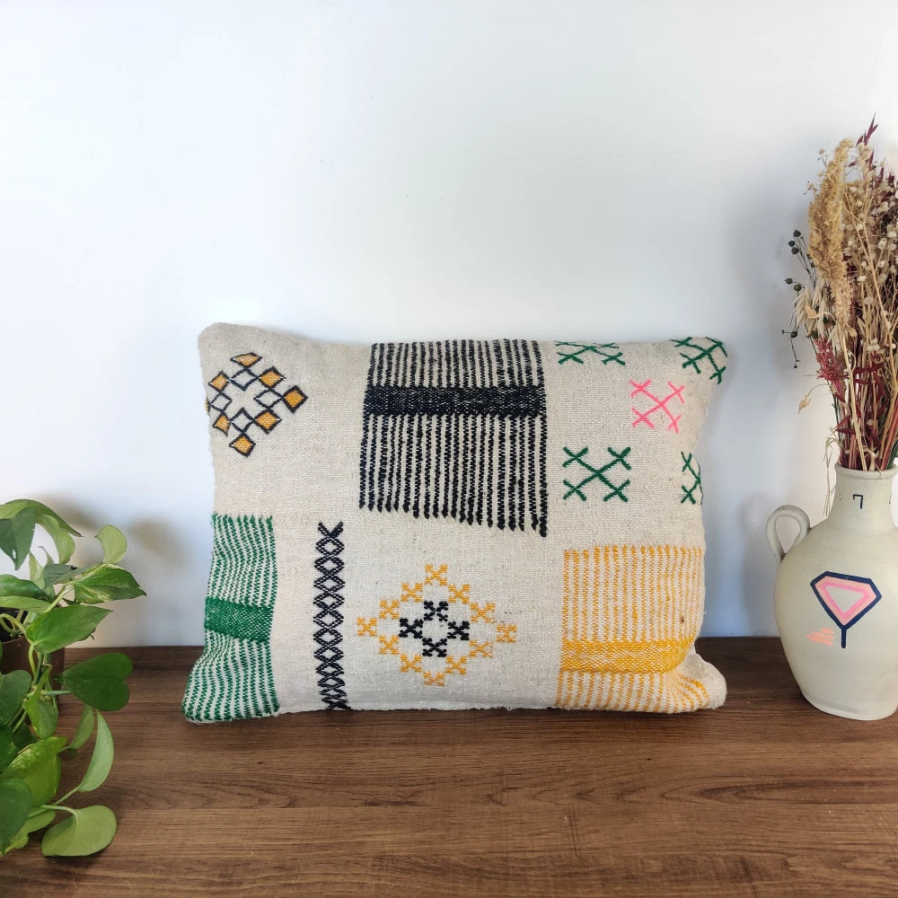 Coussin marocain tribal ethnique - MAZIR Décoration
