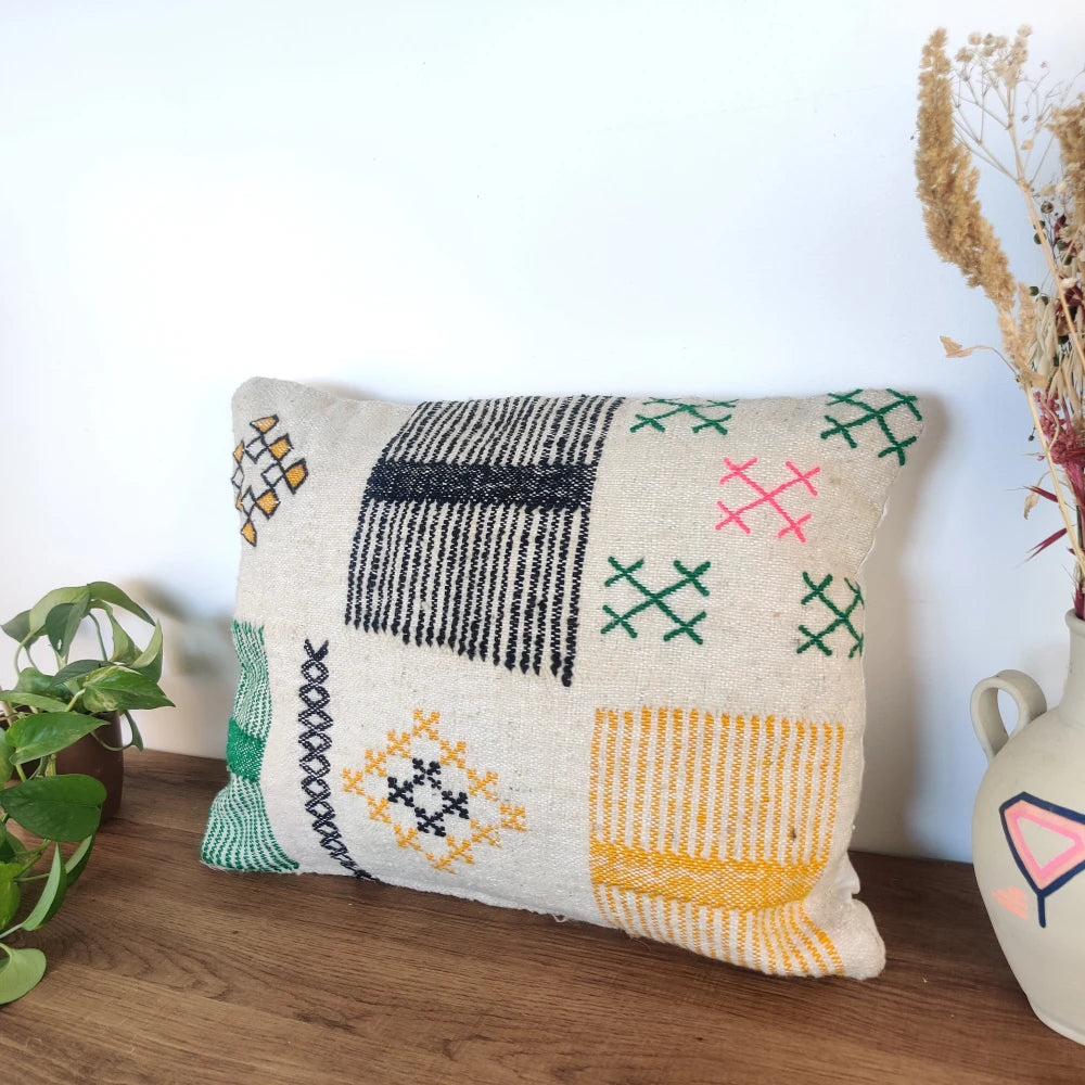 Coussin marocain tribal ethnique - MAZIR Décoration