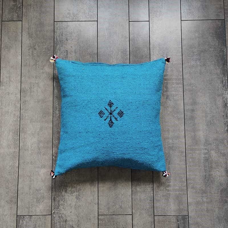 coussin marocain turquoise