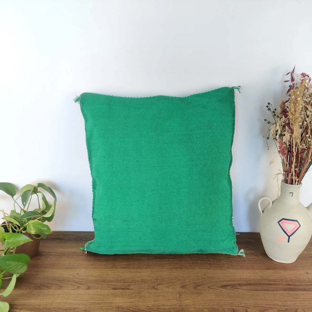 Coussin marocain vert Sabra - MAZIR Décoration