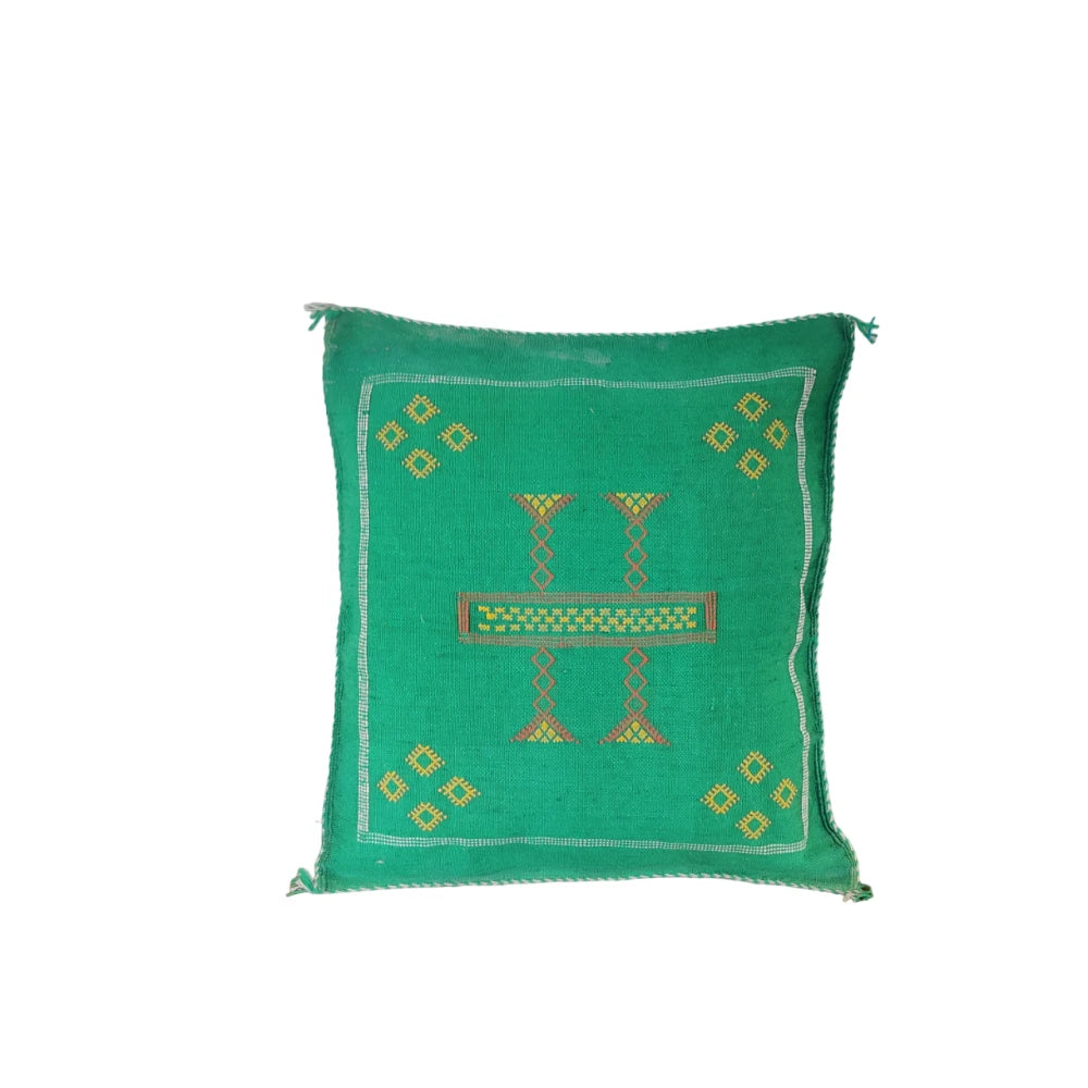 Coussin marocain vert Sabra - MAZIR Décoration