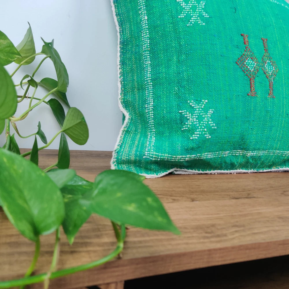 Coussin marocain vert Sabra