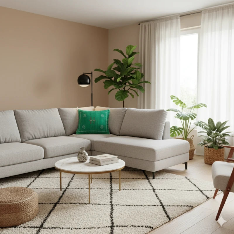 Coussin marocain vert Sabra