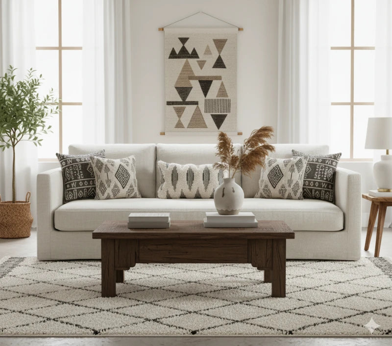 Coussin Motif Berbère <Br> Agadir Noir