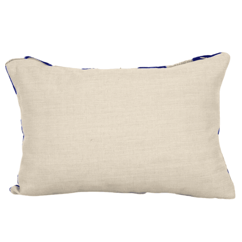 Coussin Ikat Bleu Design Pois Bleu artisanal