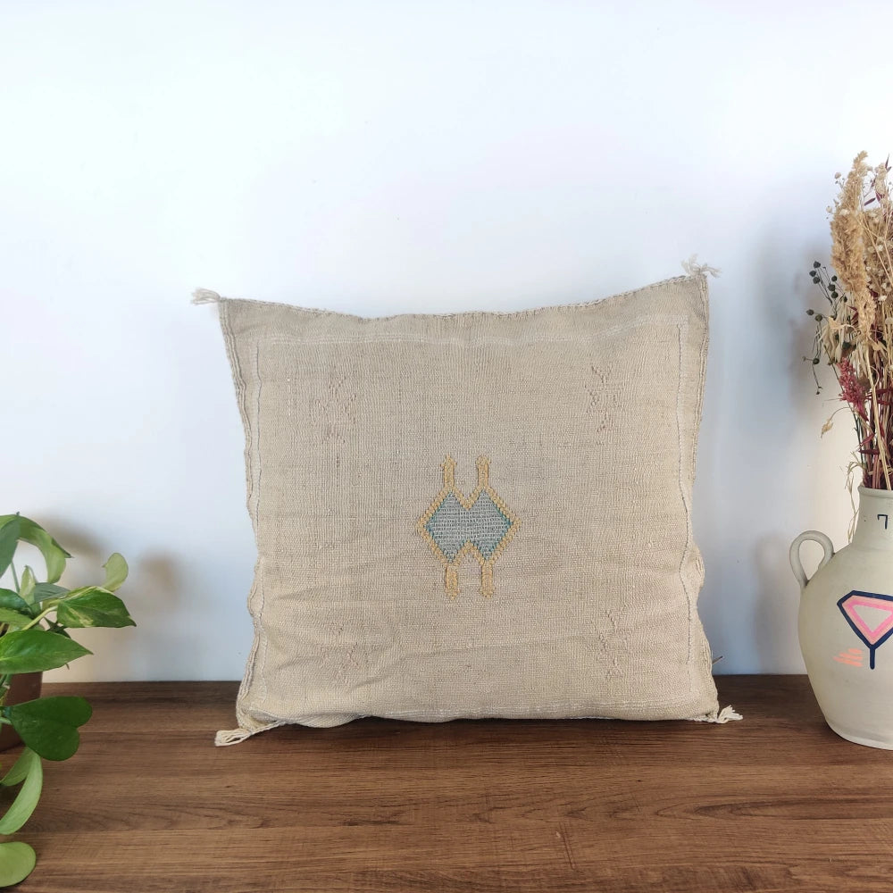 Coussin Sabra beige bohème - MAZIR Décoration