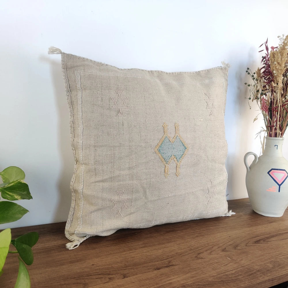 Coussin Sabra beige bohème - MAZIR Décoration