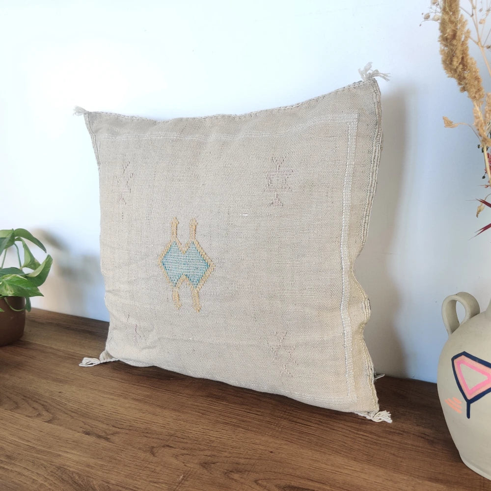 Coussin Sabra beige bohème - MAZIR Décoration