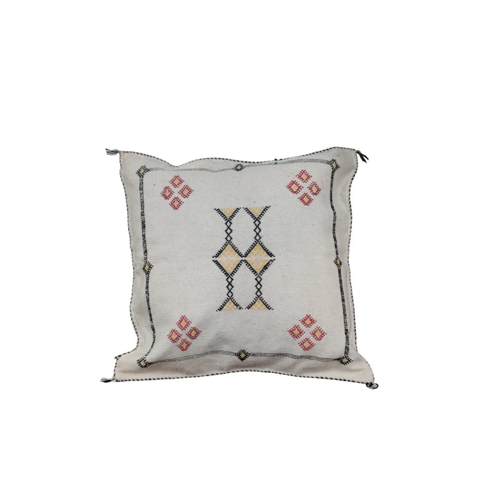 Coussin Sabra blanc en Soie de Cactus
