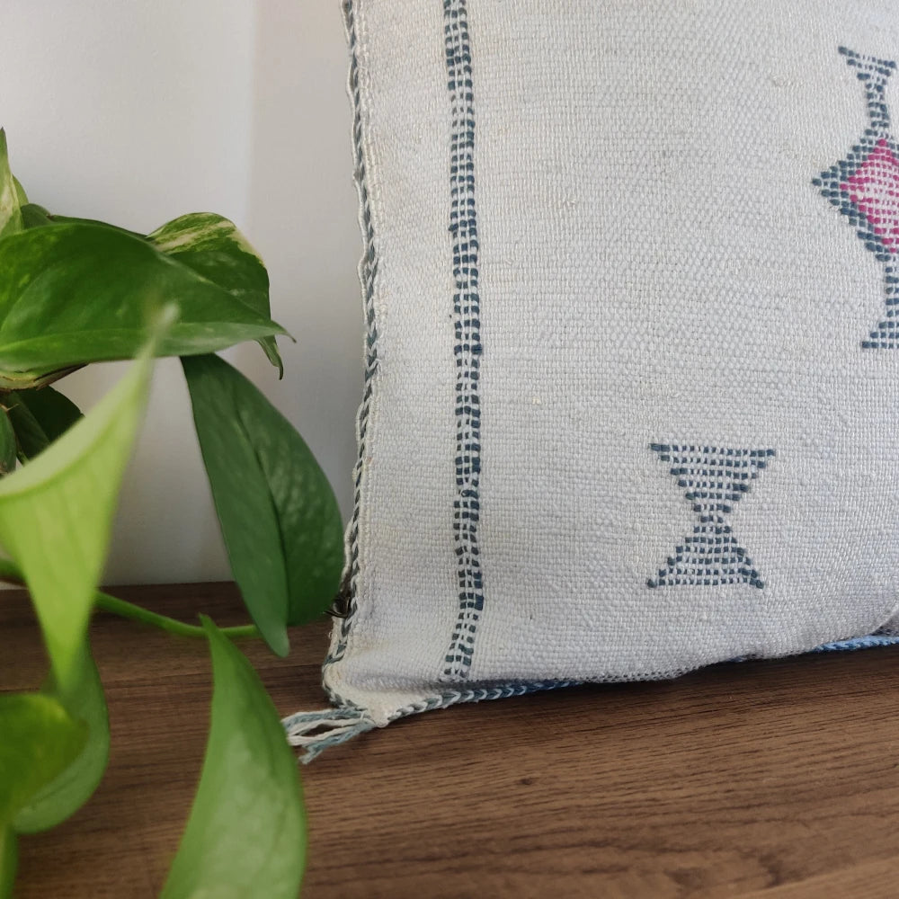 Coussin Sabra blanc tribal - MAZIR Décoration