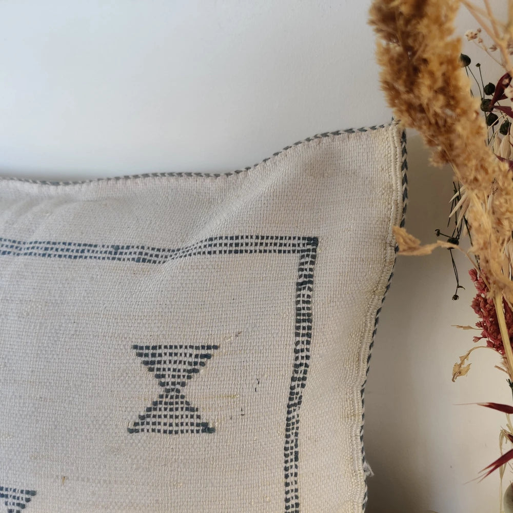 Coussin Sabra blanc tribal - MAZIR Décoration