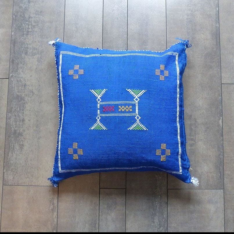 coussin berbere bleu