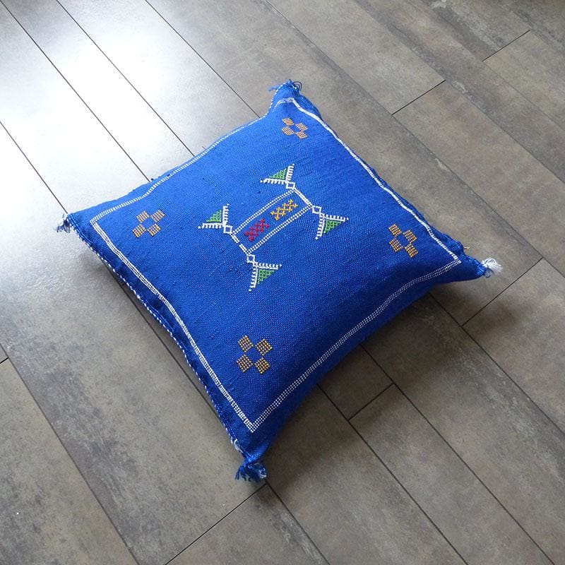 coussin marocain bleu