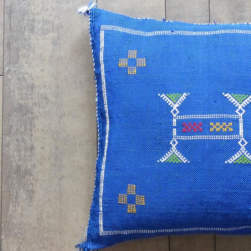 coussin ethnique bleu