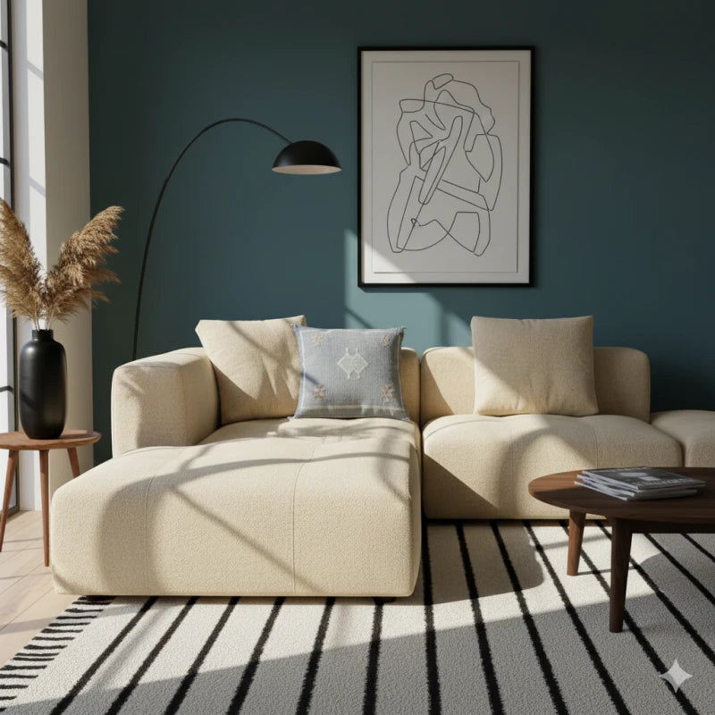 Coussin Sabra Bleu délavé