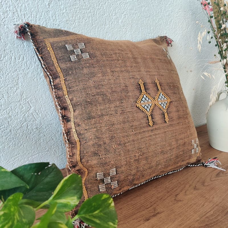 coussin marocain marron