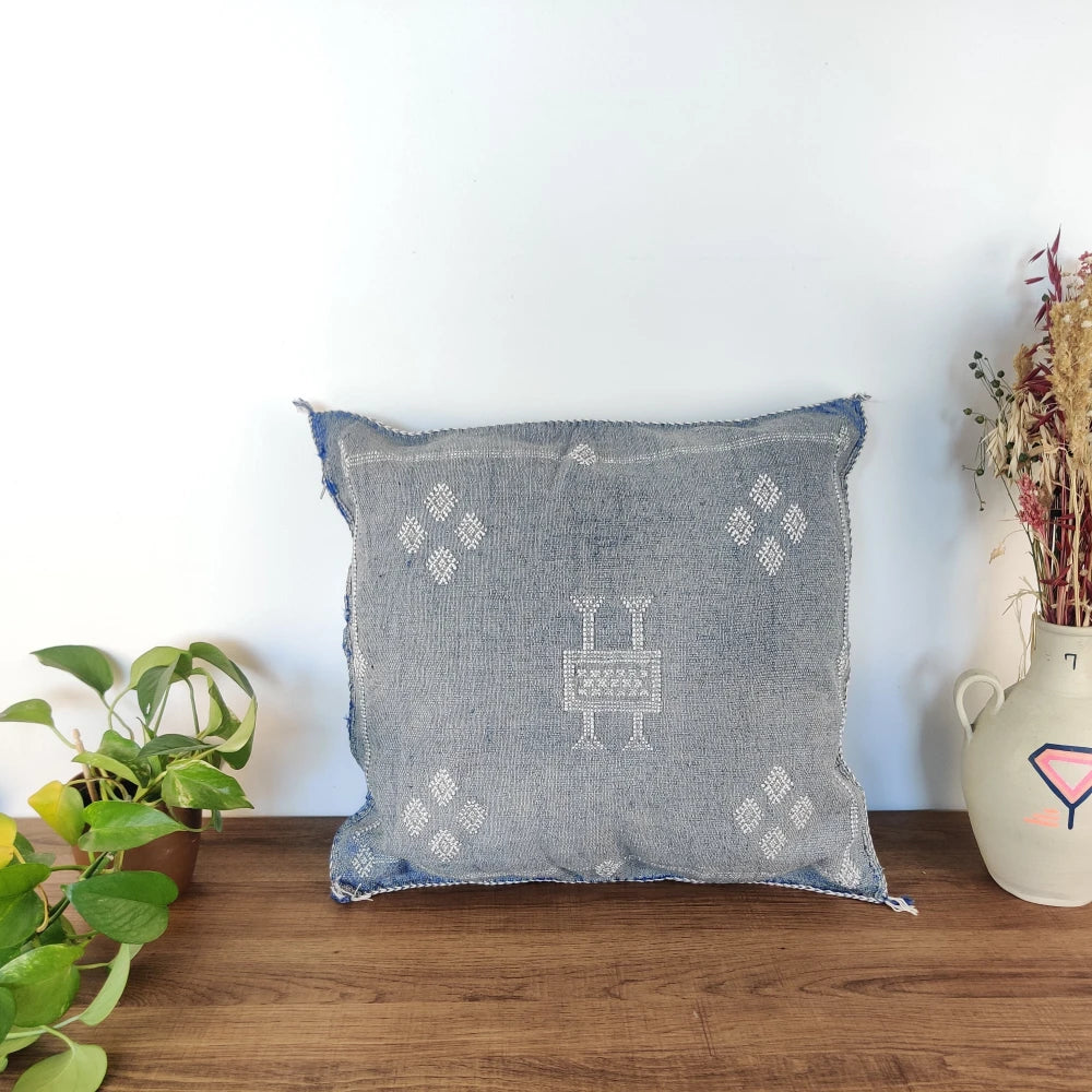 Coussin Sabra Gris bleu délavé