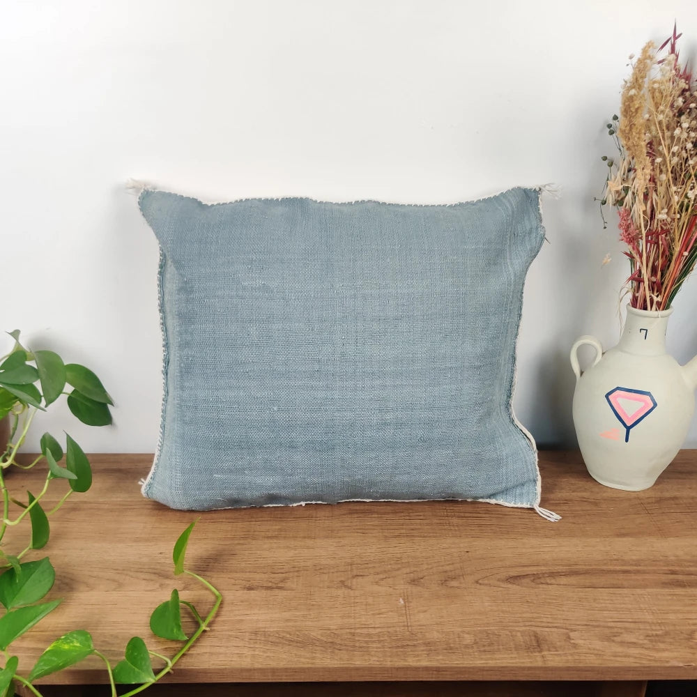 Coussin Sabra gris bleu en Soie de Cactus