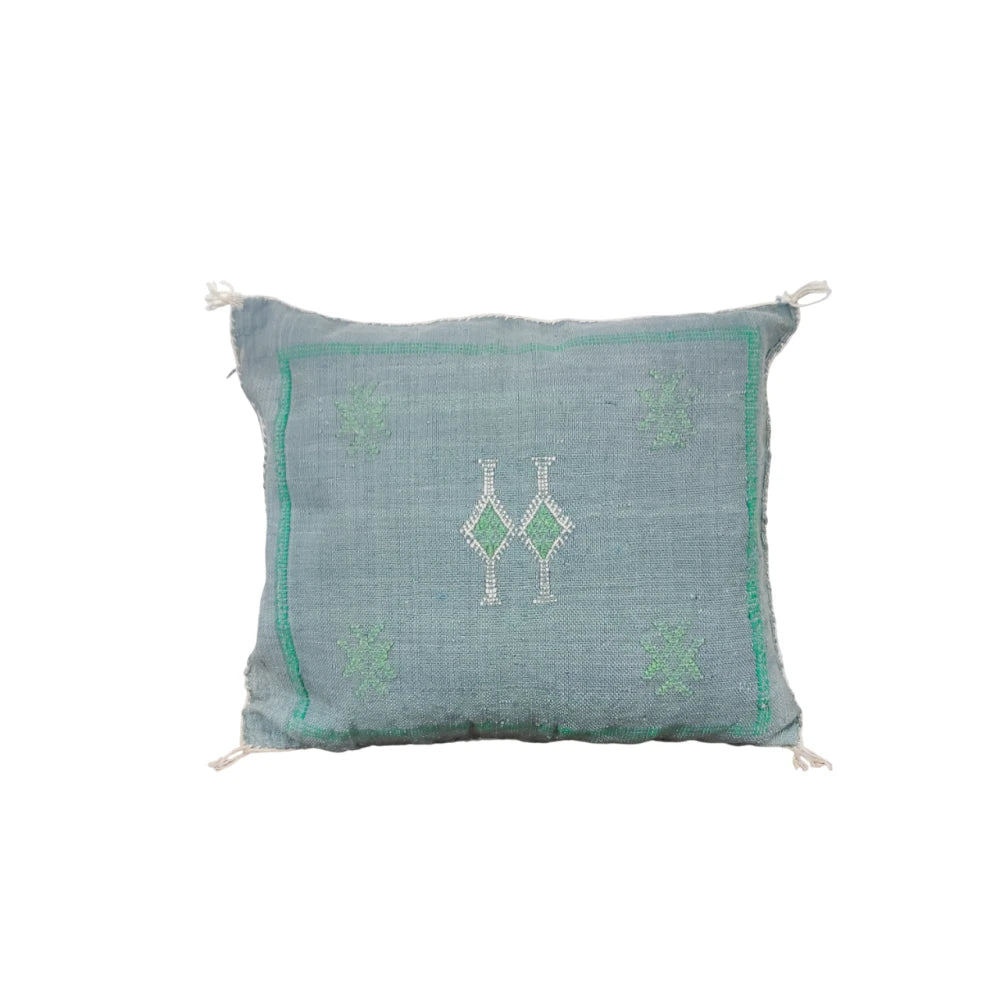 Coussin Sabra gris bleu en Soie de Cactus