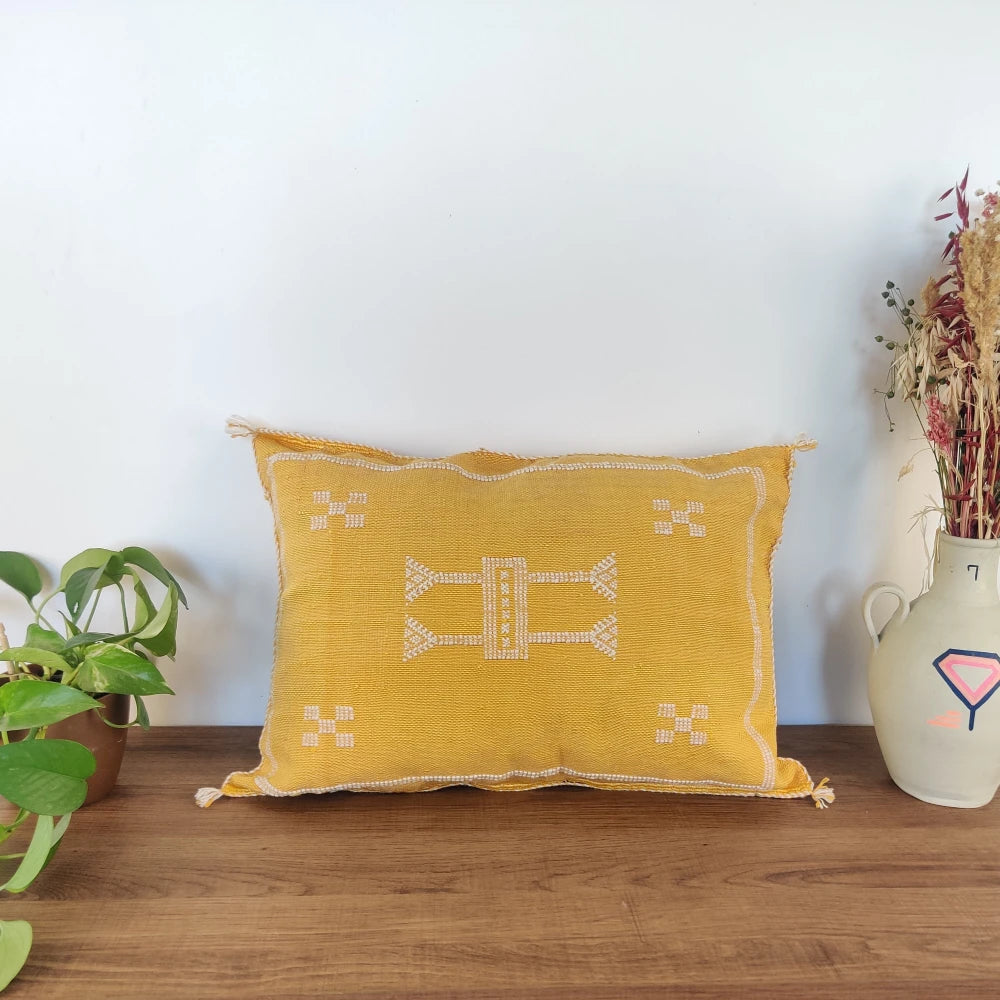 Coussin Sabra jaune rectangulaire - MAZIR Décoration