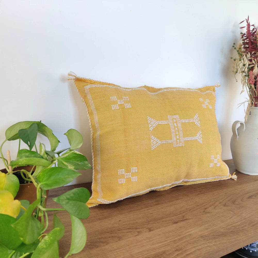 Coussin Sabra jaune rectangulaire - MAZIR Décoration