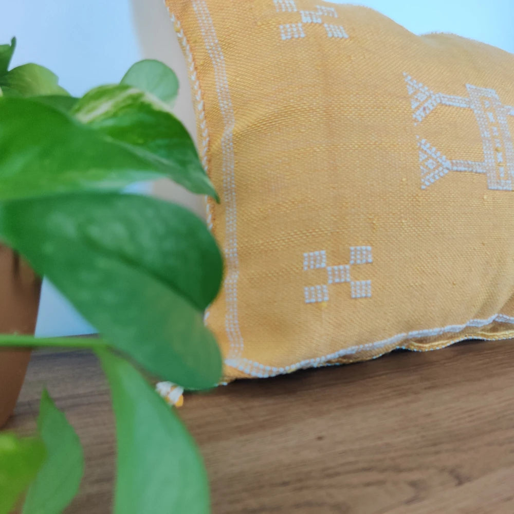 Coussin Sabra jaune rectangulaire - MAZIR Décoration