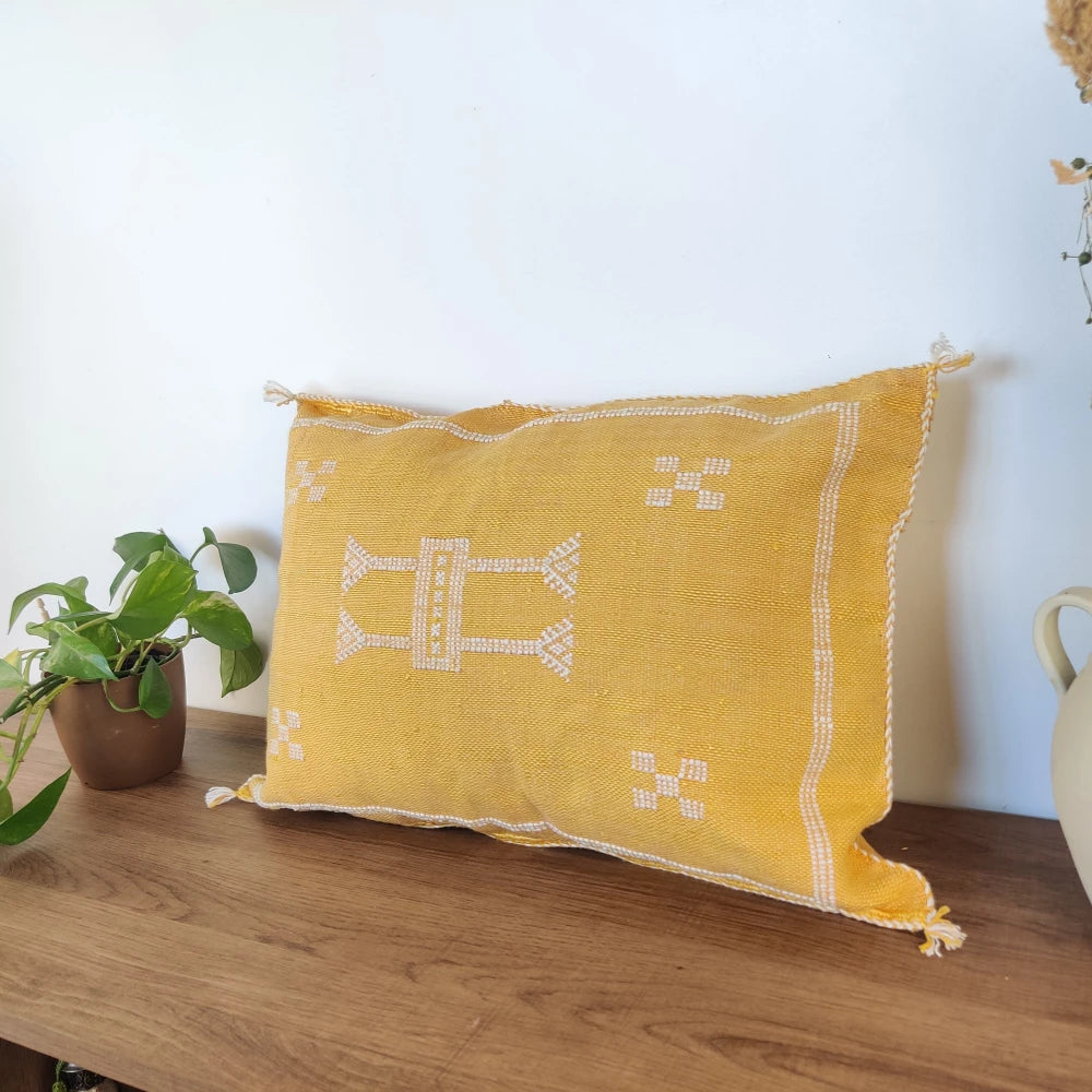 Coussin Sabra jaune rectangulaire - MAZIR Décoration
