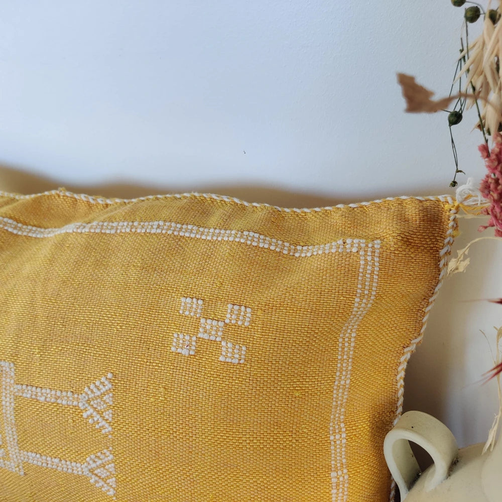 Coussin Sabra jaune rectangulaire - MAZIR Décoration