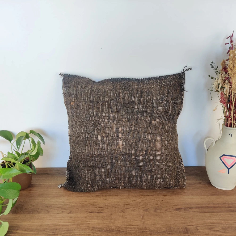 Coussin Sabra marron chocolat - MAZIR Décoration