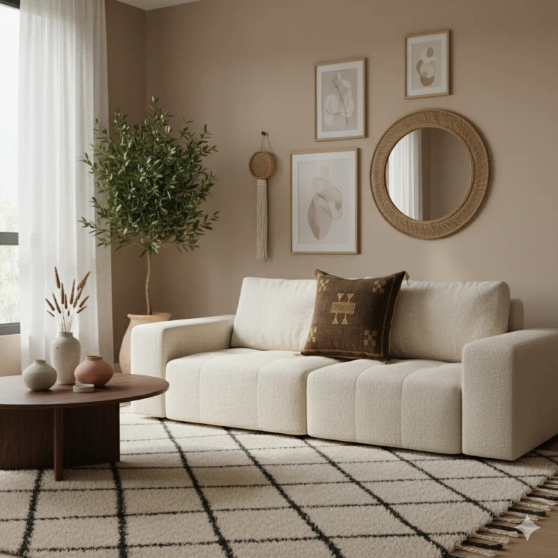 Coussin Sabra marron chocolat