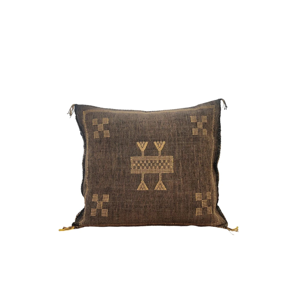 Coussin Sabra marron chocolat