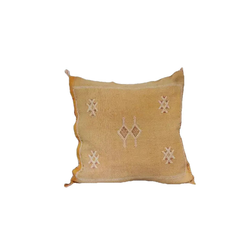 Coussin Sabra Marron en Soie de Cactus