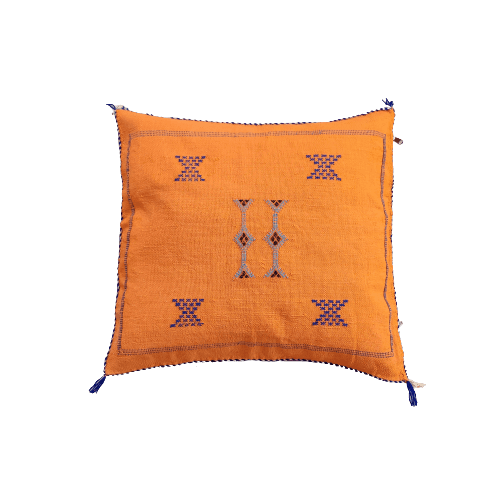 Coussin Sabra Orange Soie de Cactus - Coussin