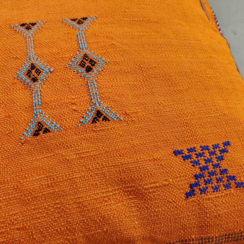 Coussin Sabra Orange Soie de Cactus - Coussin
