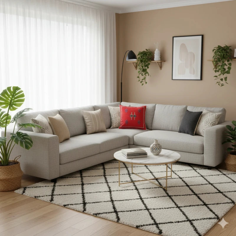 Coussin Sabra Rouge berbère <br> Soie de Cactus