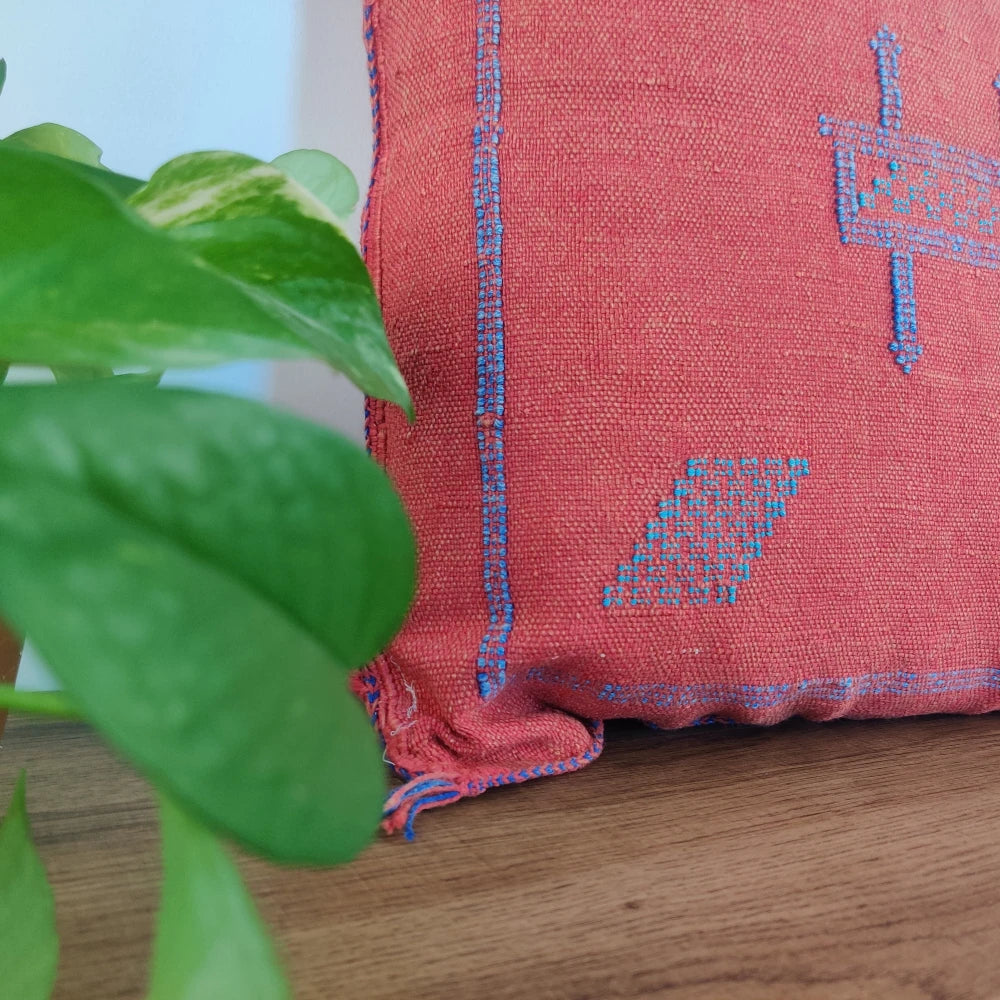 Coussin Sabra Rouge corail - MAZIR Décoration