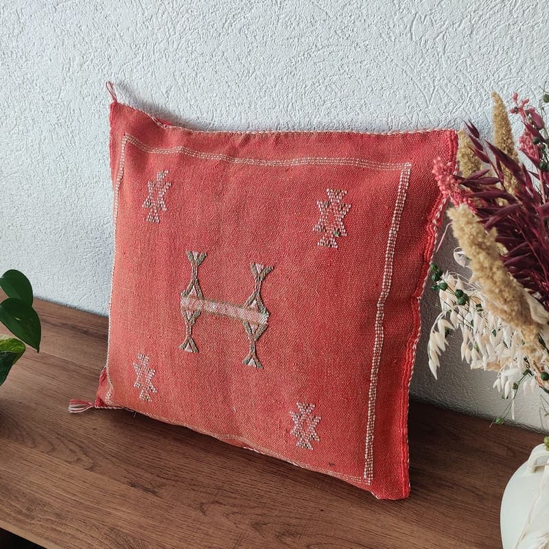 coussin marocain rouge