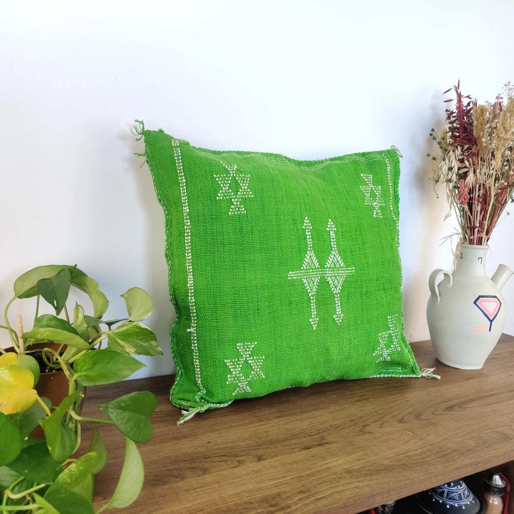 Coussin Sabra Vert bohème - MAZIR Décoration