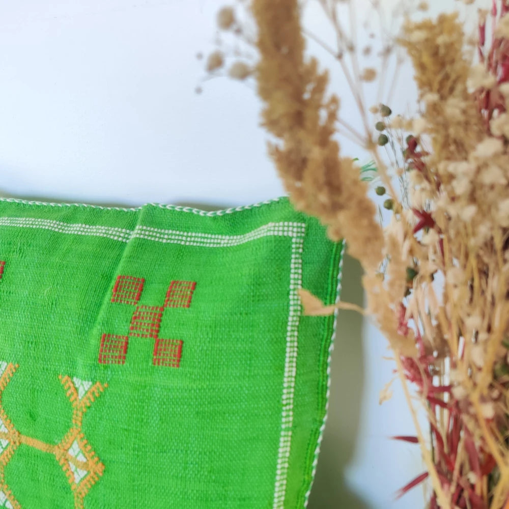 Coussin Sabra Vert <br> Soie de Cactus - MAZIR Décoration