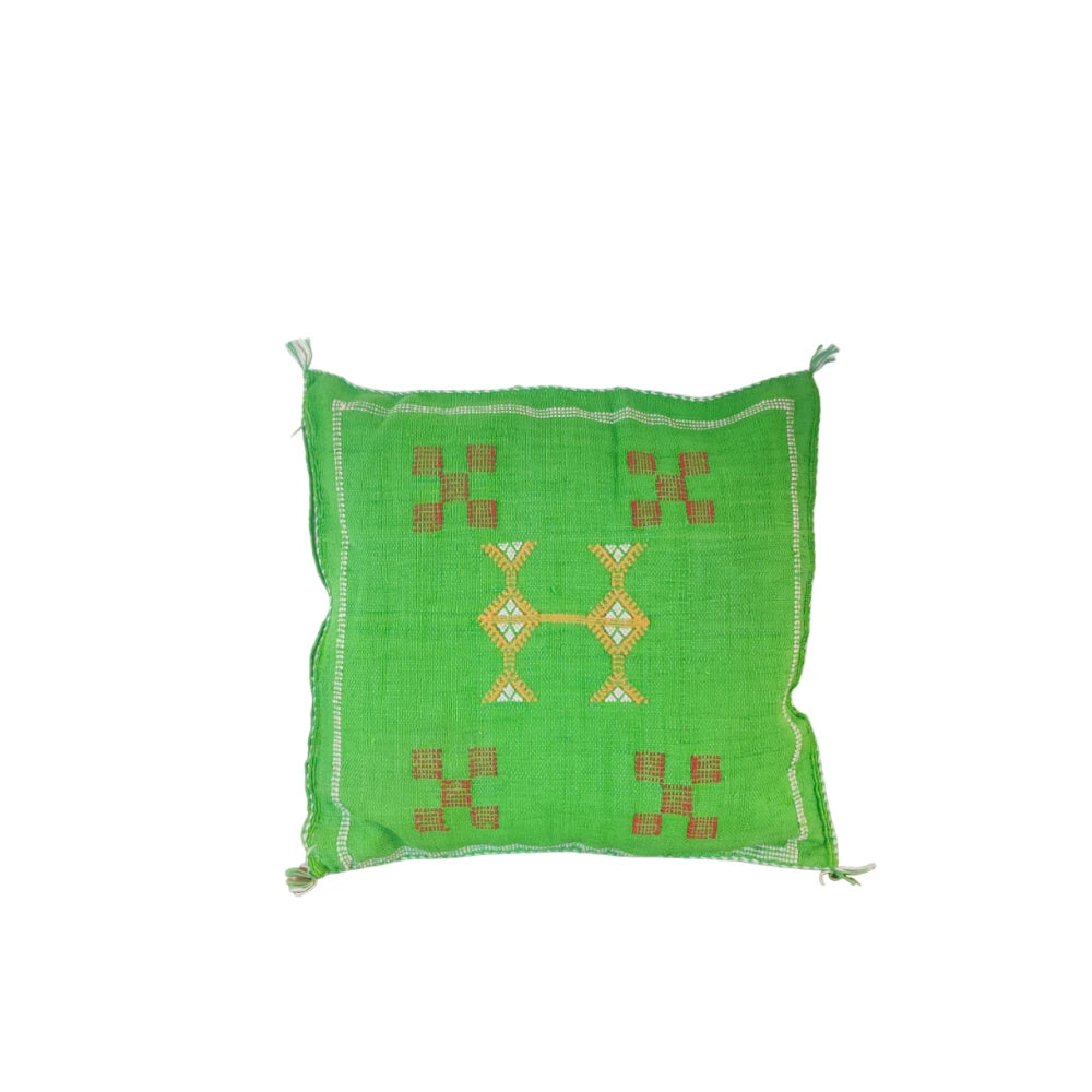Coussin Sabra Vert <br> Soie de Cactus - MAZIR Décoration