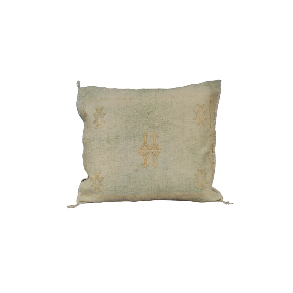 Coussin Sabra Vert vintage naturel