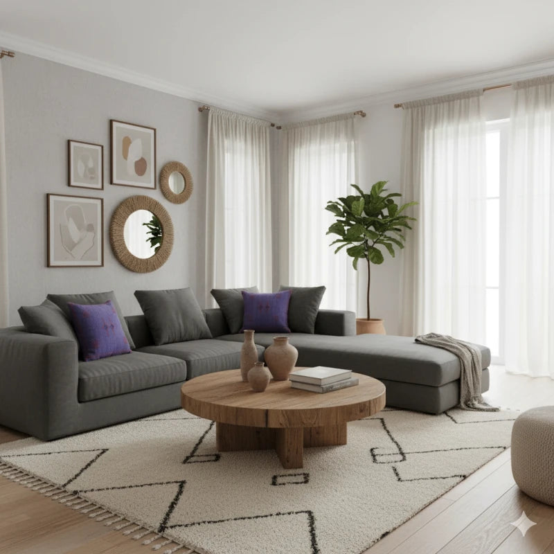 Coussin Sabra violet vintage