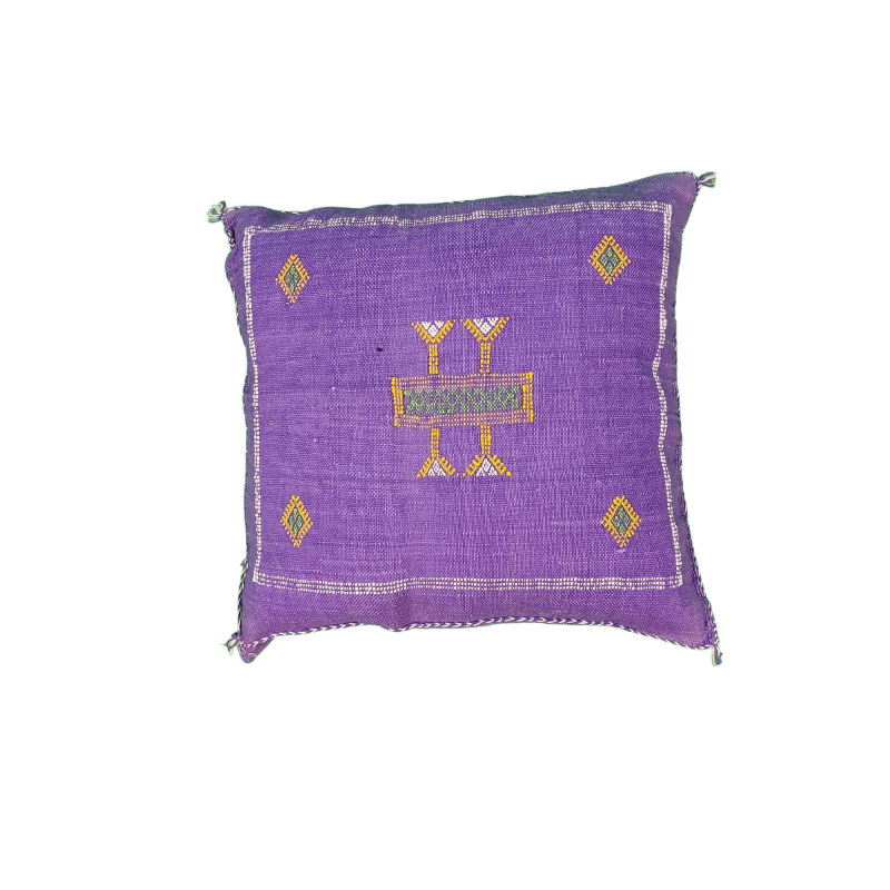 Coussin Violet Soie Végétale