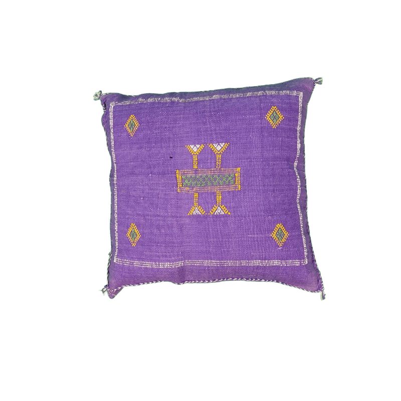 Coussin Sabra Violet Soie de Cactus